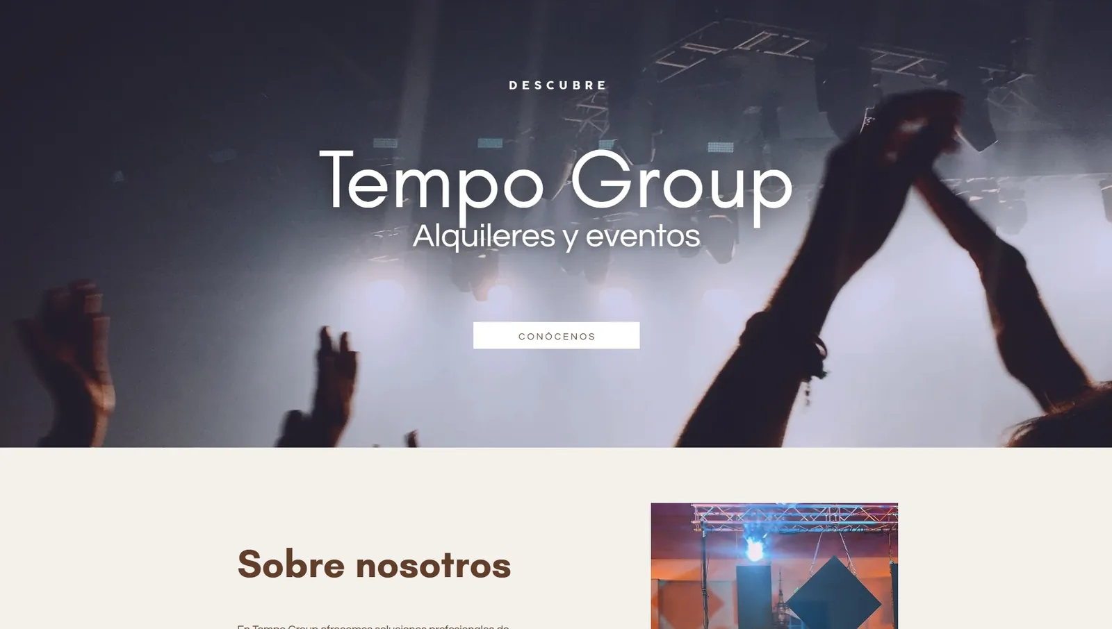Web corporativa de Tempo Group Iberia con servicios audiovisuales